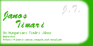 janos timari business card